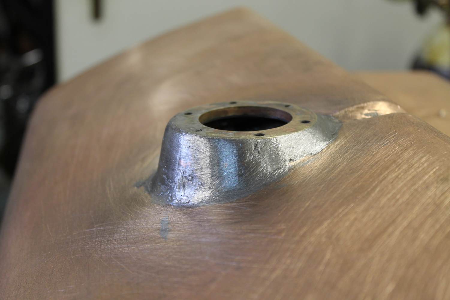 Copper fuel tank fabrication in the VBE workshop