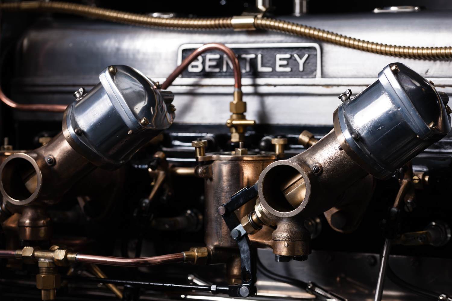 A vintage Bentley engine under rebuild in the VBE workshop
